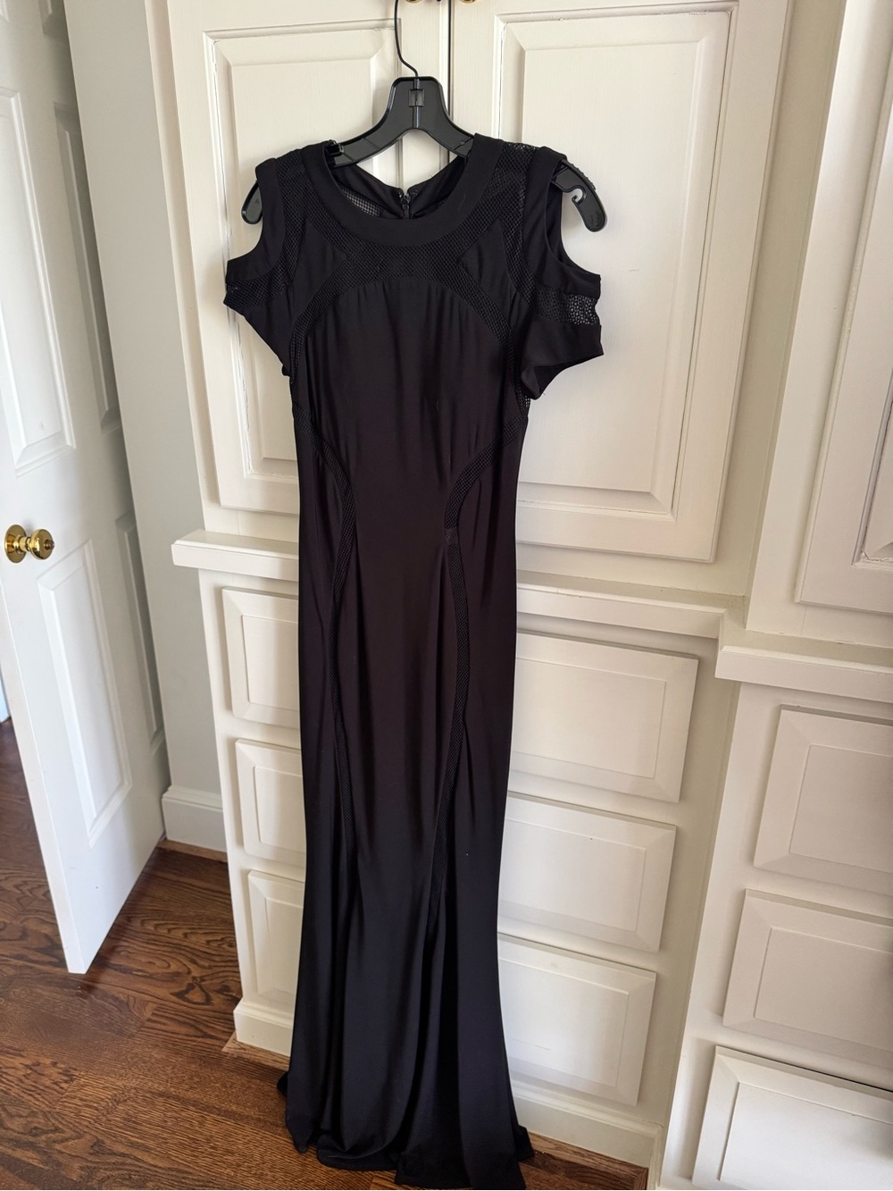 Mignon Black Cold-Shoulder Maxi Dress